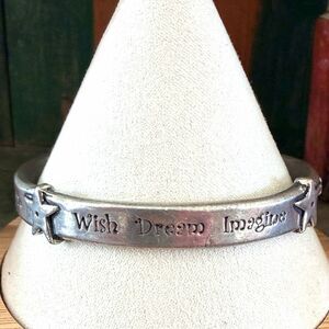 Basic Spirit Canada “Wish Dream Imagine” Hinged Bangle Bracelet
